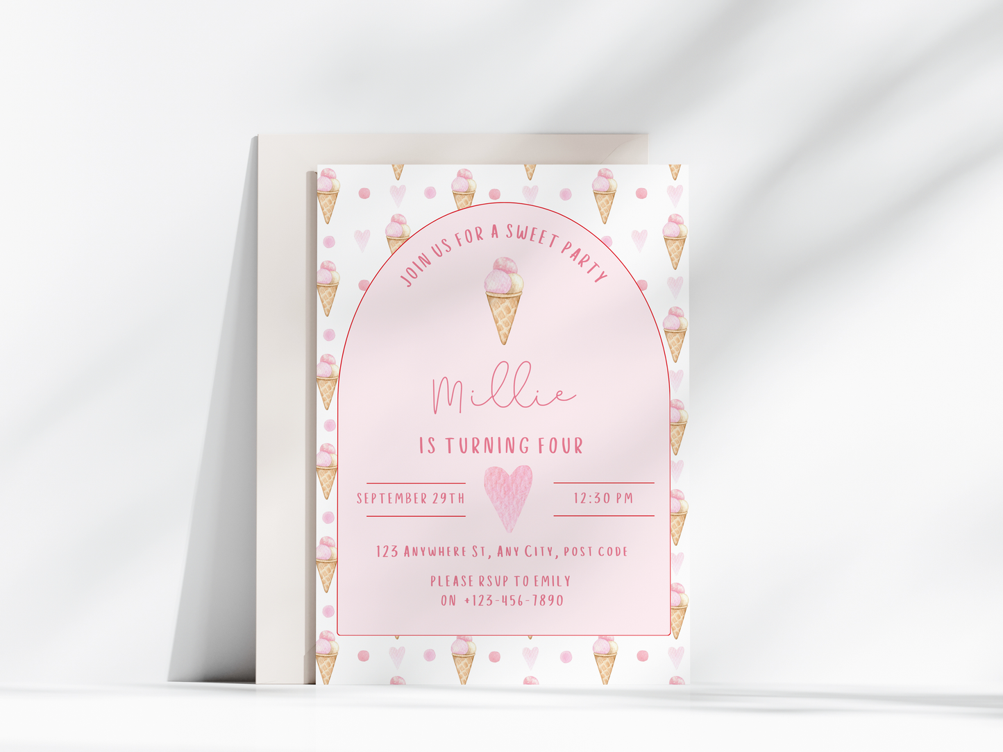 Ice Cream Birthday Invitation