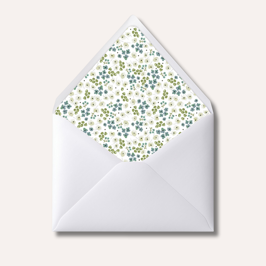 Envelope Liner: Green Floral