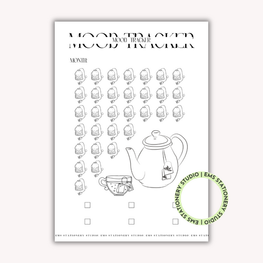Tea Monthly Mood Tracker Journal Inserts **Digital Download**