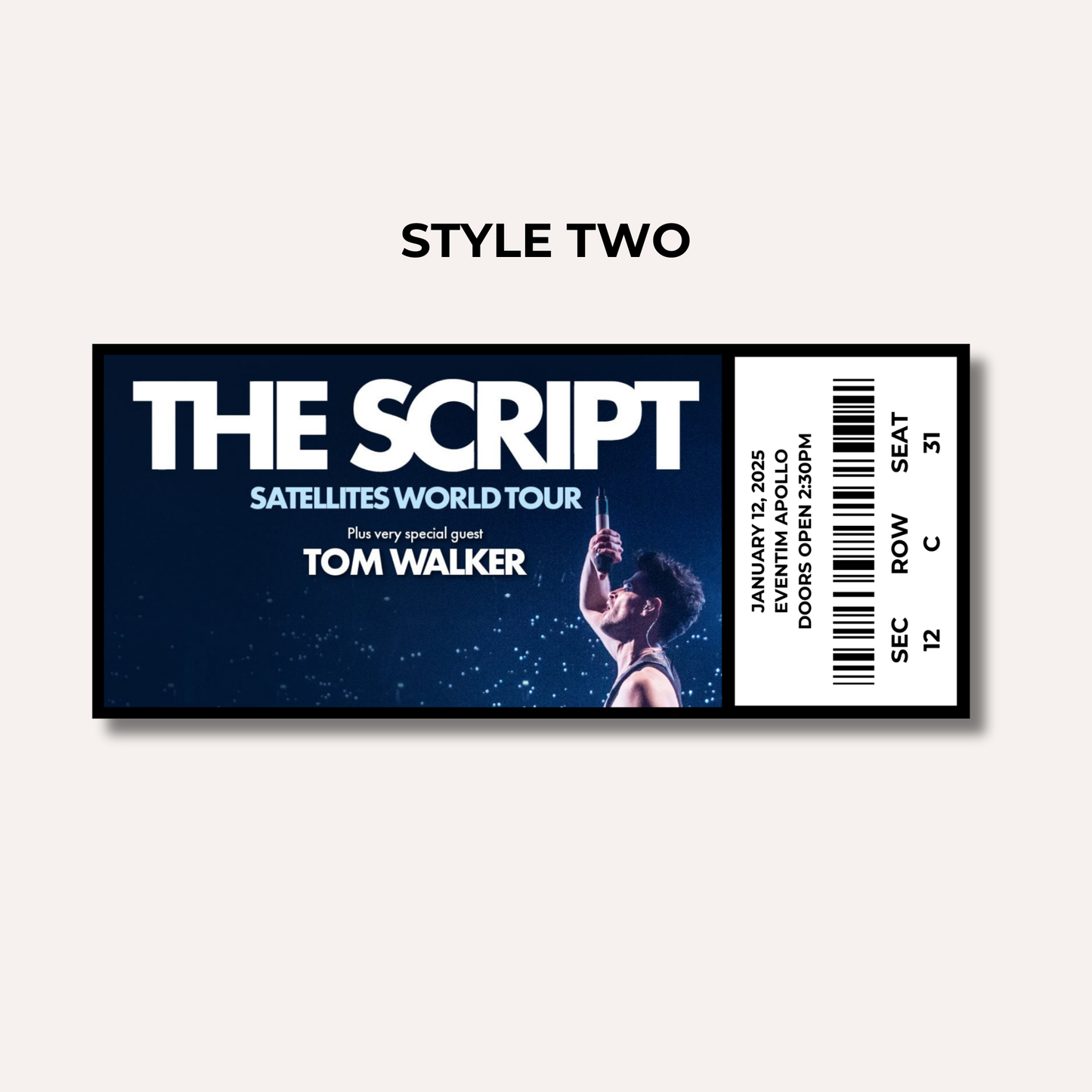 Concert Gifting Experience- The Script, Satellites World Tour