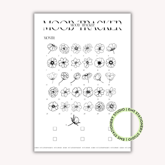Floral Monthly Mood Tracker Journal Inserts **Digital Download**