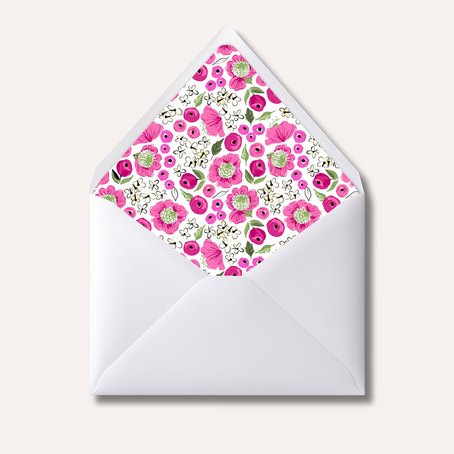 Envelope Liner: Pink & Green Floral
