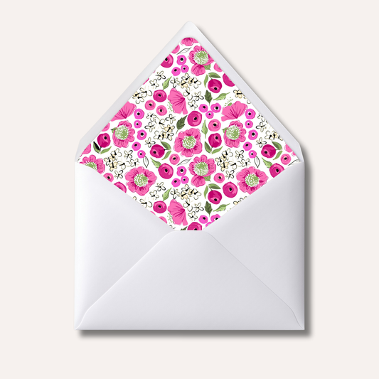 Envelope Liner: Pink & Green Floral