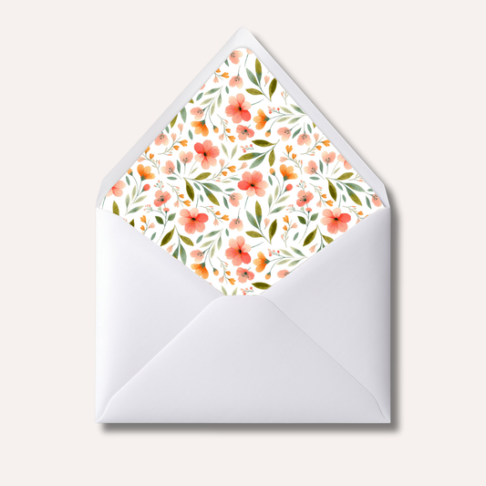 Envelope Liner: Orange Floral