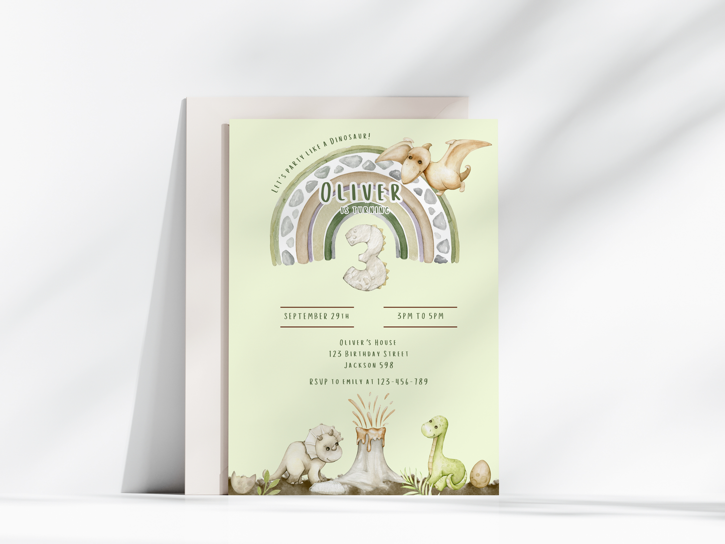 Dinosaur Birthday Invitation