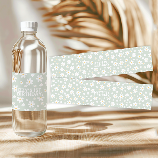 Flower Power Water Bottle Labels