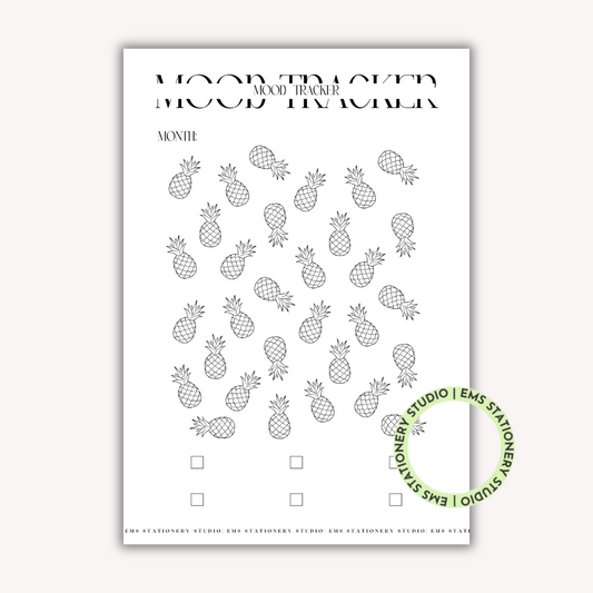Pineapple Monthly Mood Tracker Journal Inserts **Digital Download**
