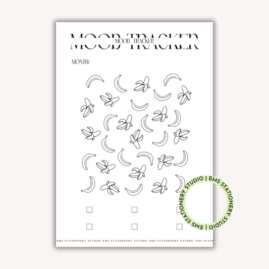 Bananas Monthly Mood Tracker  Journal Inserts **Digital Download**