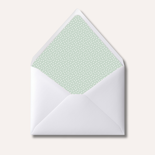 Envelope Liner: Mini Mint Polkadots