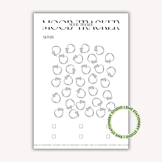Apples Monthly Mood Tracker Journal Inserts **Digital Download**