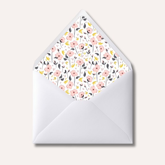 Envelope Liner: Pink & Yellow Floral