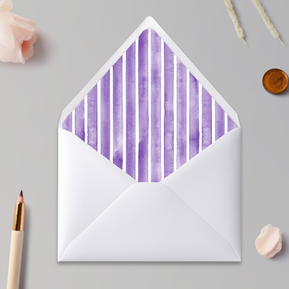 Envelope Liner: Purple Stripe