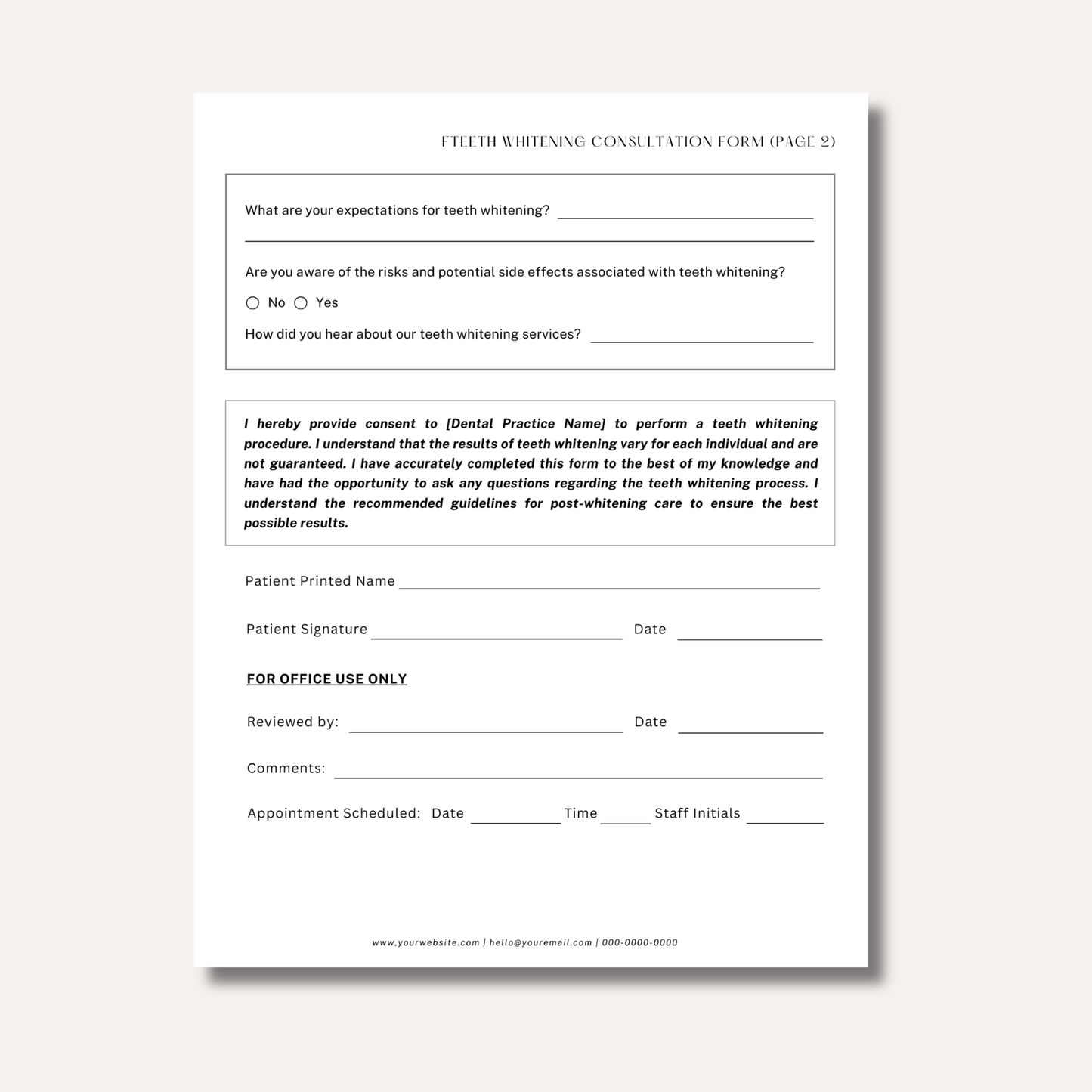 Teeth Whitening Form Bundle
