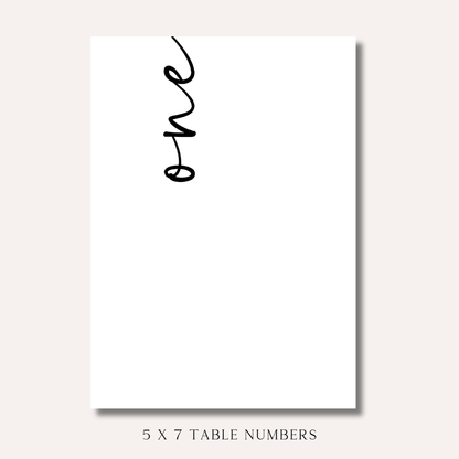 Table Numbers- Minimalistic Style #1