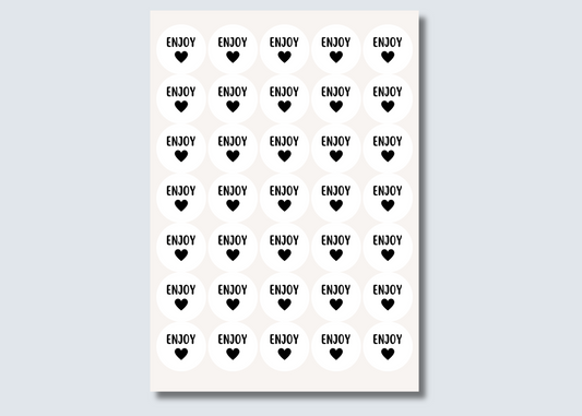 Round Foiled "Enjoy" Stickers