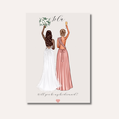 Clip Art Will You Be My Bridesmaid Card