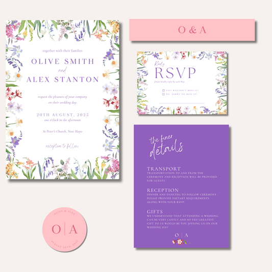 Olive Wedding Invitation Suite