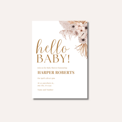 Boho Baby Invitation