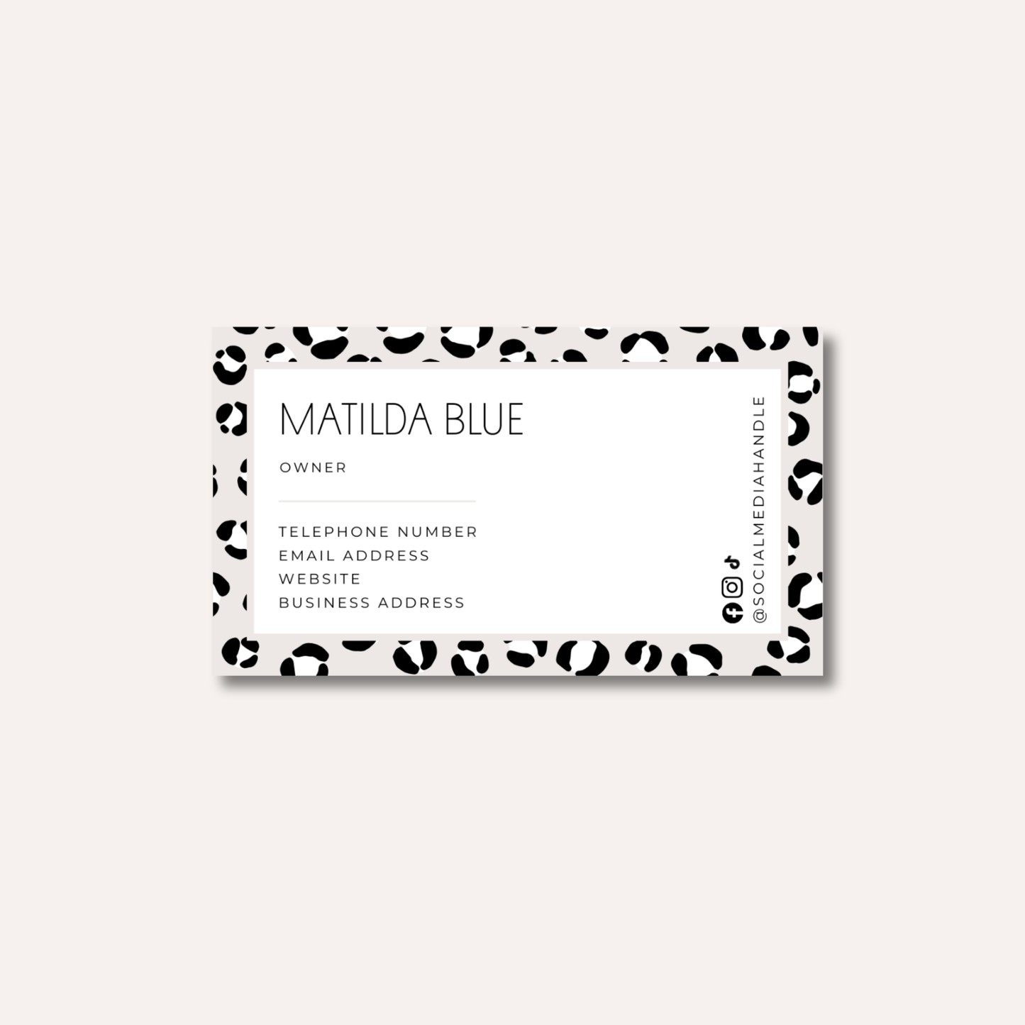 Leopard Print Business Cards