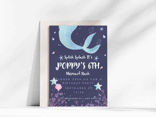 Mermaid Birthday Invitation