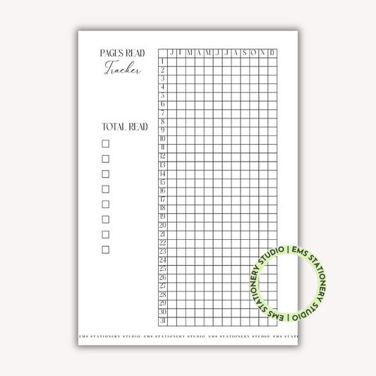 A Year of Pages Read Journal Inserts **Digital Download**