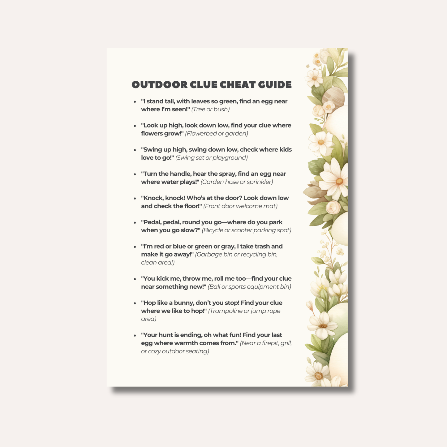 Easter Egg Hunt Cards