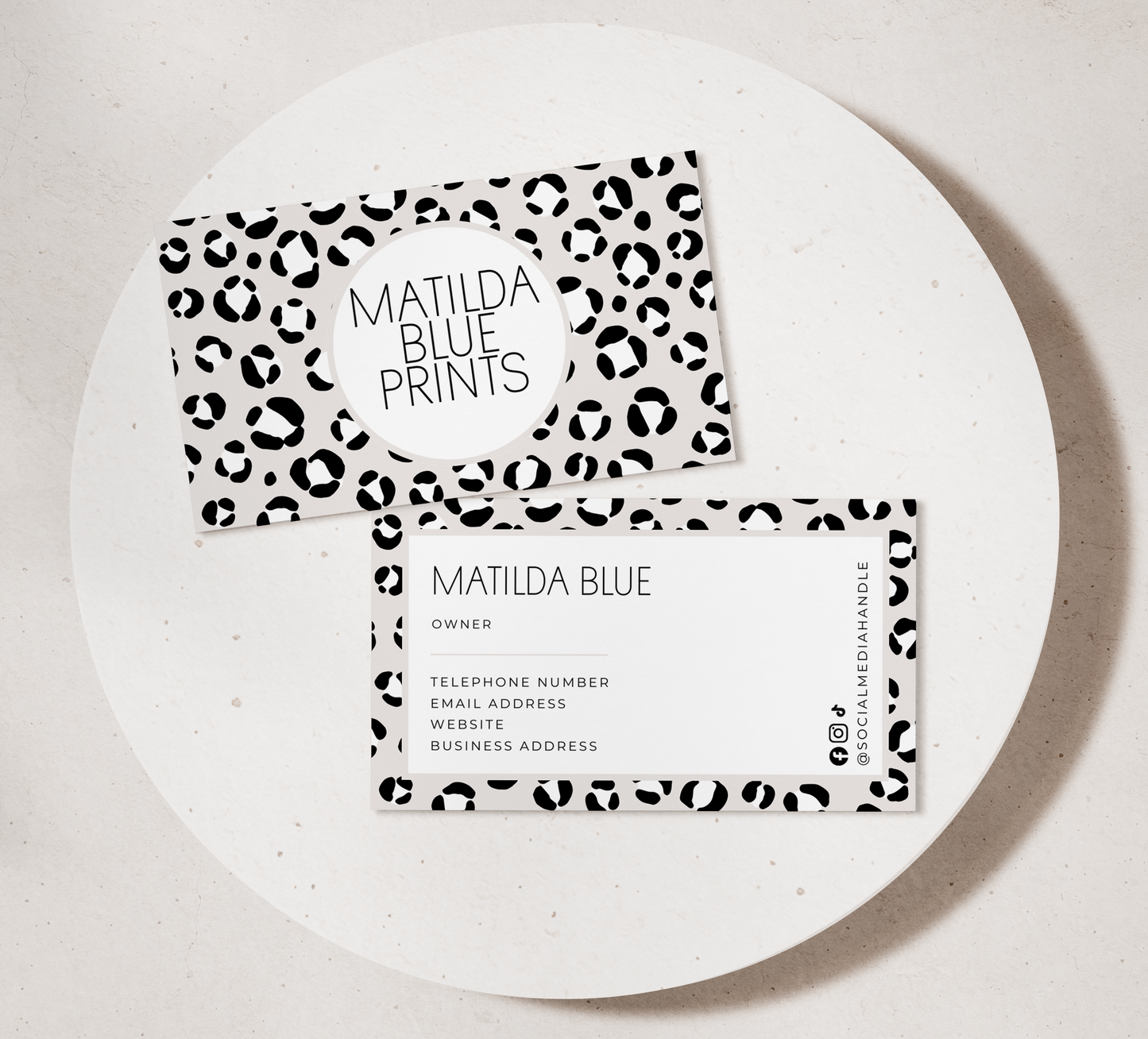 Leopard Print Business Cards