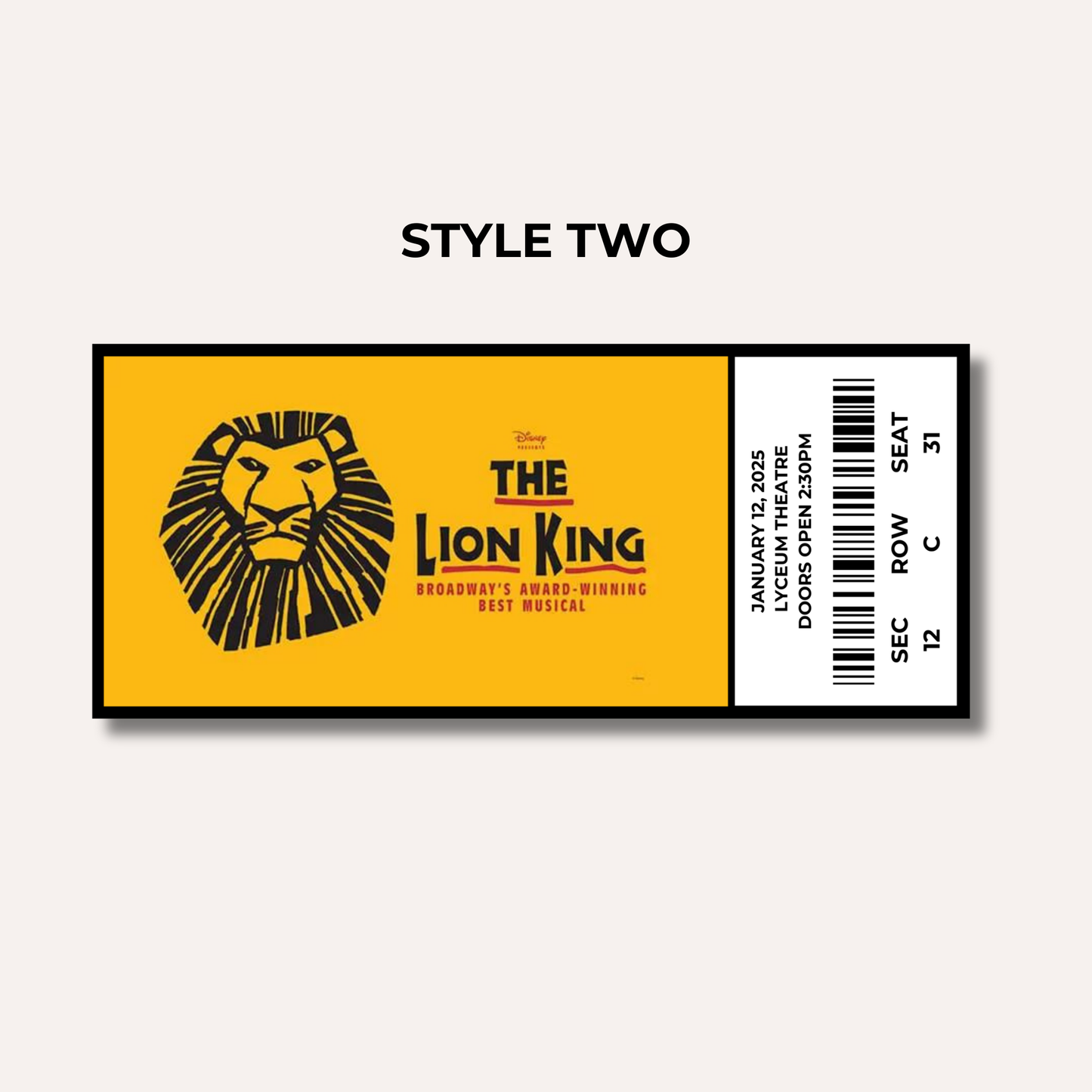 Theatre Gifting Experience- The Lion King