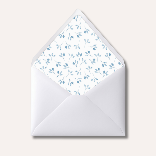 Envelope Liner: Blue Botanical