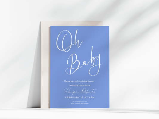 Oh Baby Blue Invitation