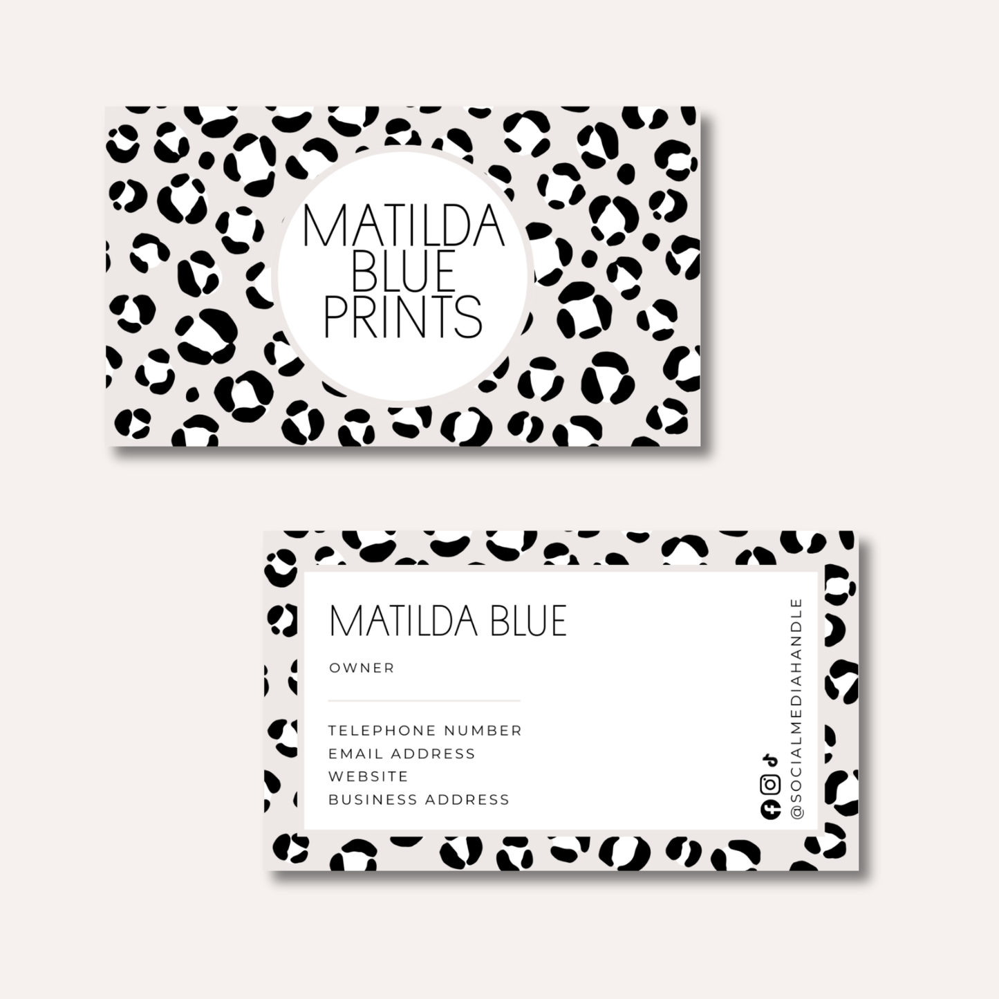 Leopard Print Business Cards
