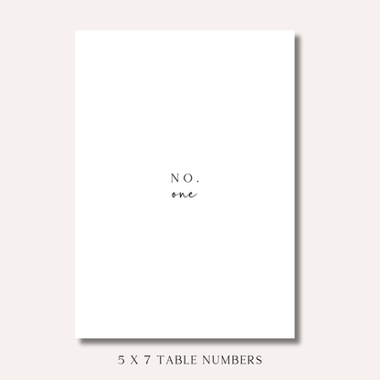 Table Numbers- Minimalistic Style #2