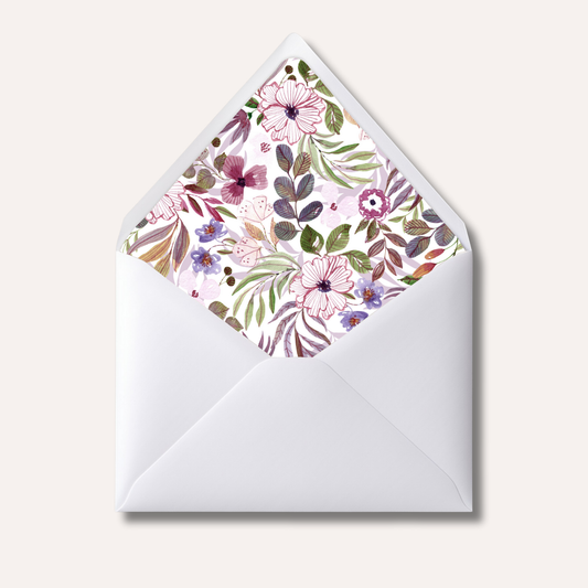 Envelope Liner: Purple Selection Florals