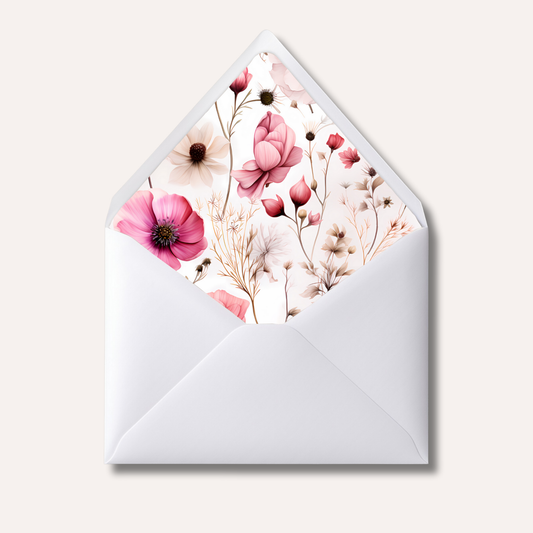 Envelope Liner: Pink Selection Florals