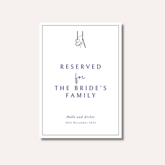 Reserved For The Bride's Family