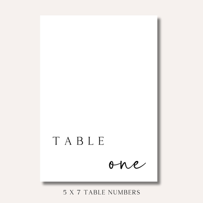 Table Numbers- Minimalistic Style #3