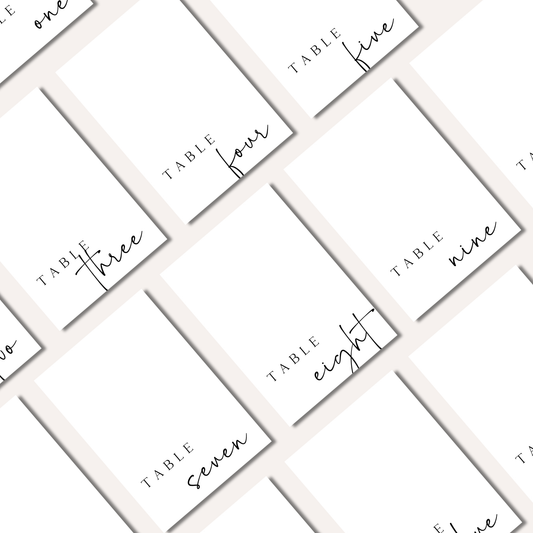 Table Numbers- Minimalistic Style #3