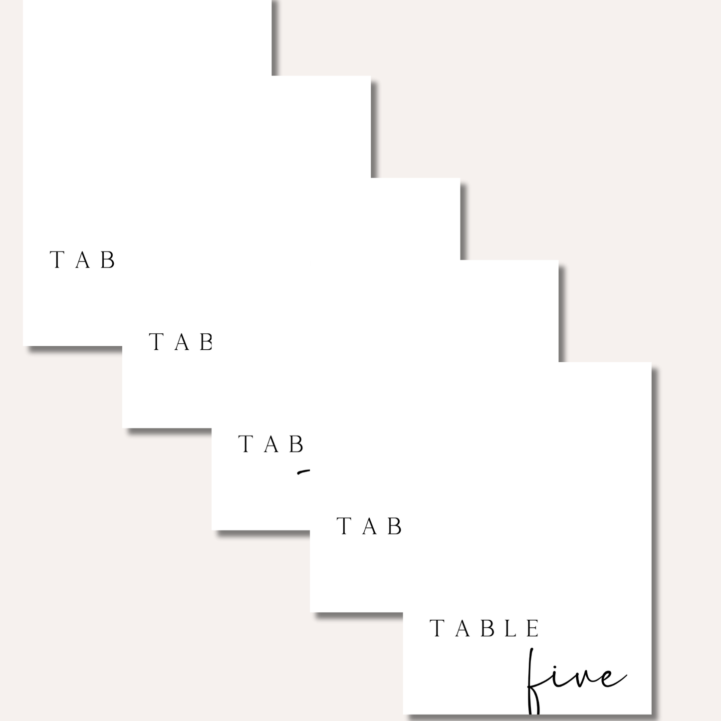 Table Numbers- Minimalistic Style #3