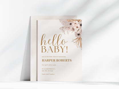 Boho Baby Invitation