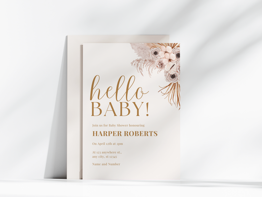 Boho Baby Invitation