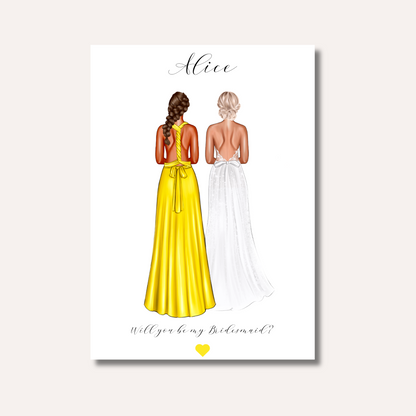 Clip Art Will You Be My Bridesmaid Card