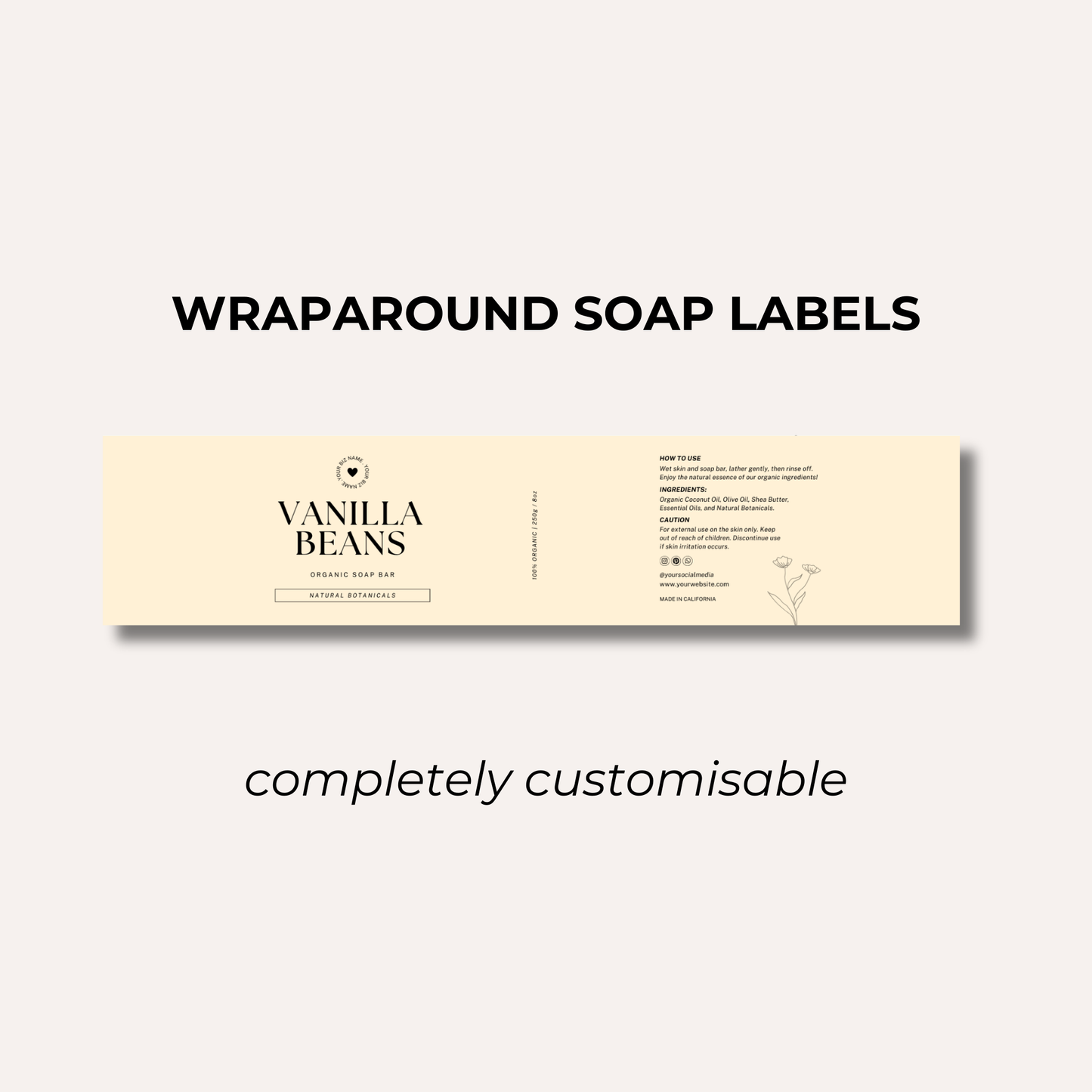 Wrap Around Candle Label- Set 3 (8 Per sheet)