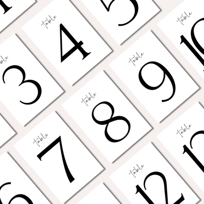 Table Numbers- Minimalistic Style #5