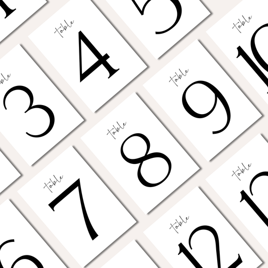 Table Numbers- Minimalistic Style #5