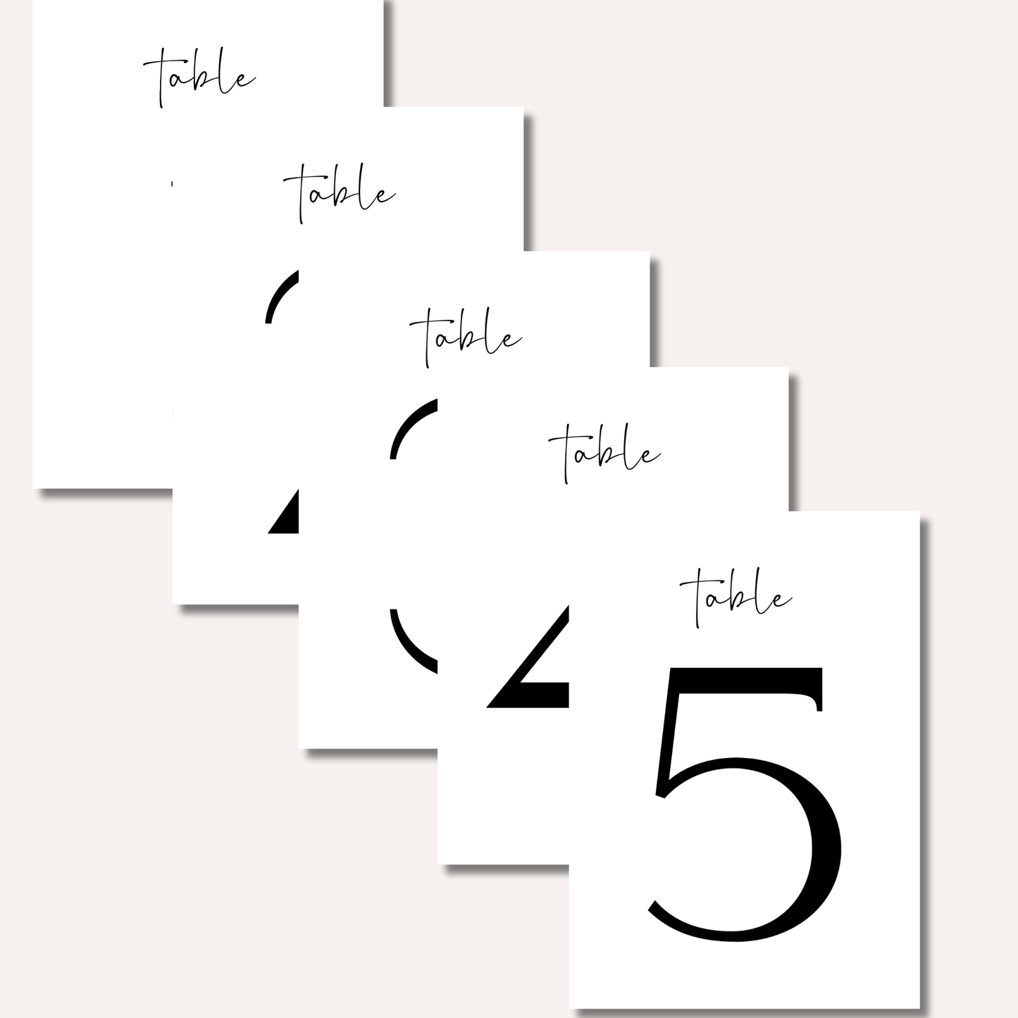 Table Numbers- Minimalistic Style #5