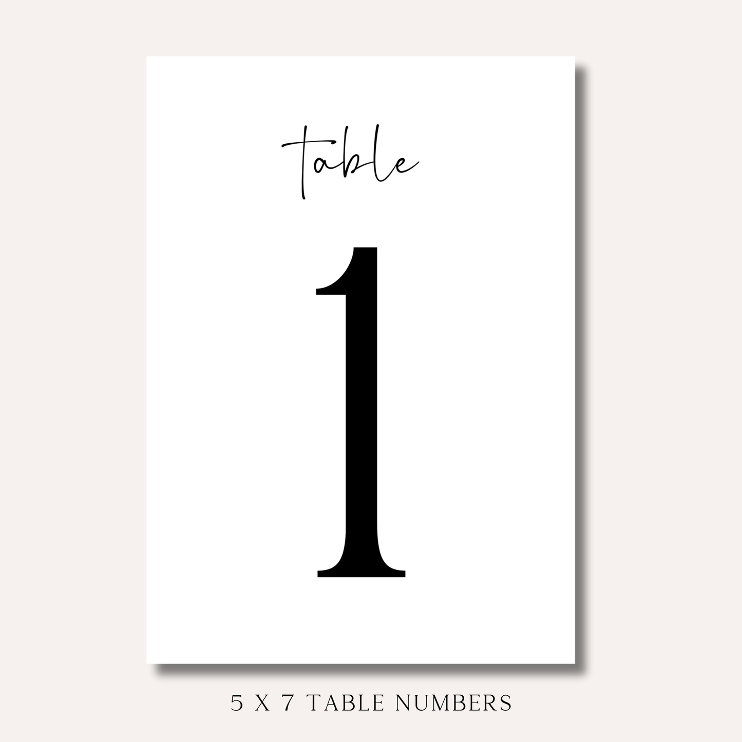 Table Numbers- Minimalistic Style #5