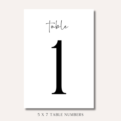 Table Numbers- Minimalistic Style #5
