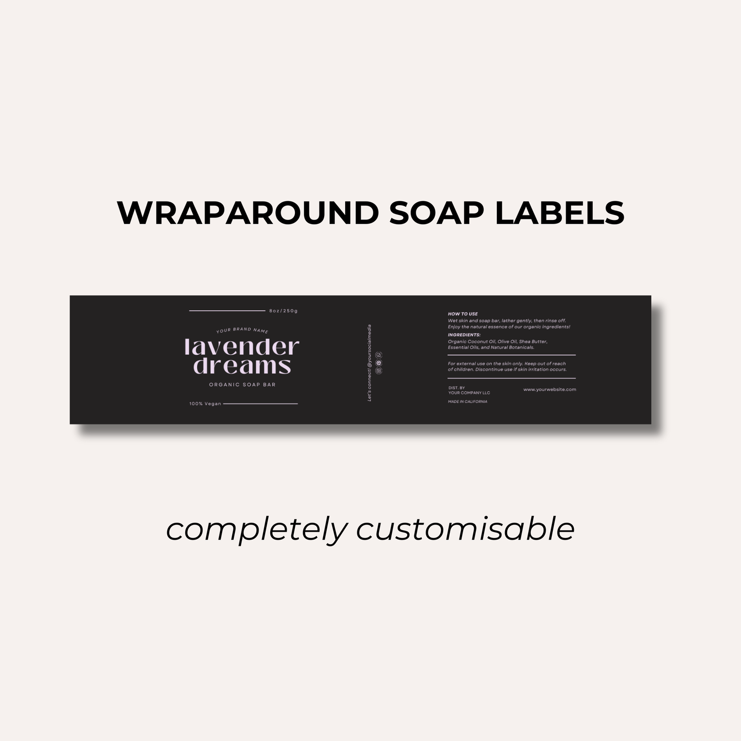 Wrap Around Candle Label- Set 4 (8 Per sheet)