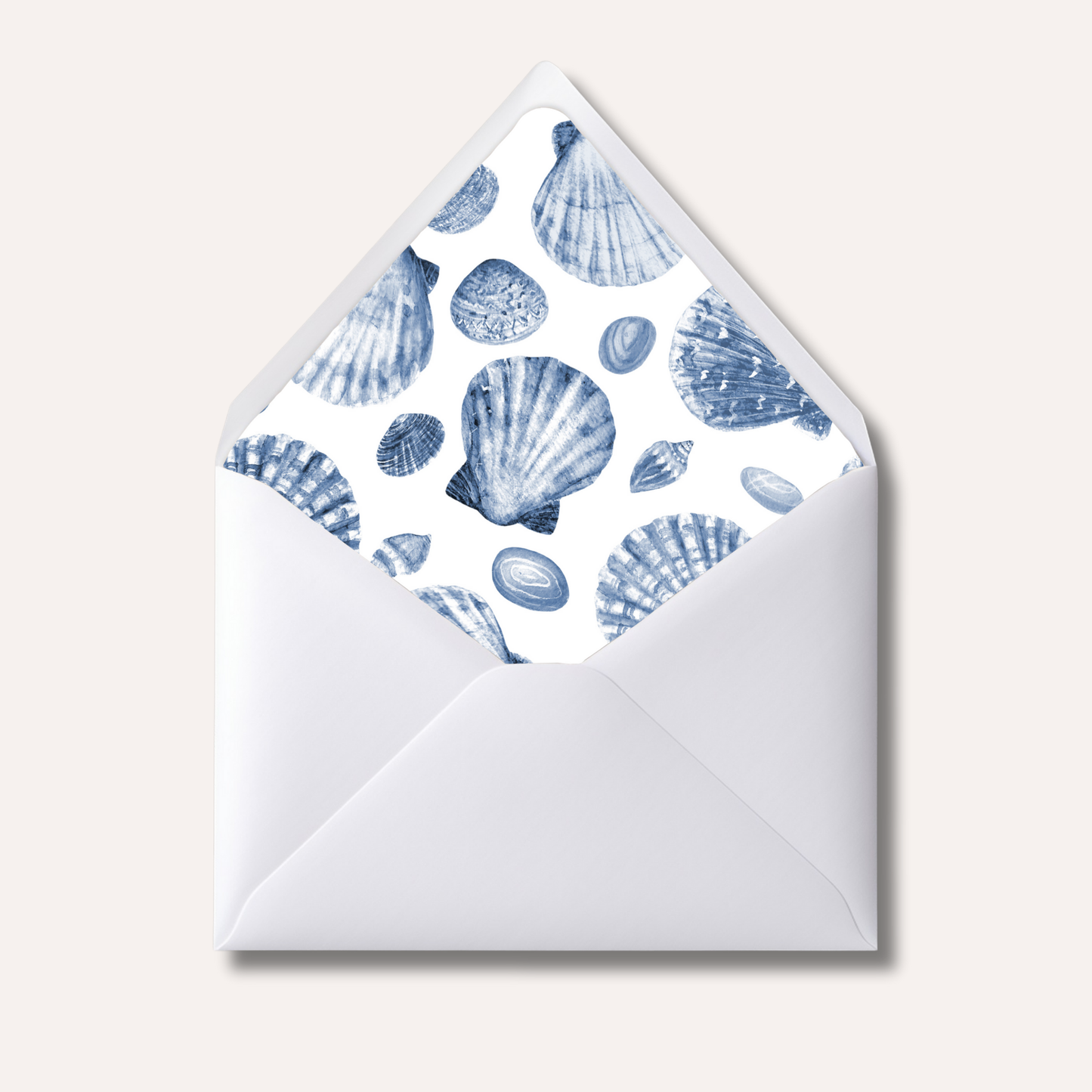 Envelope Liner: Blue Shells