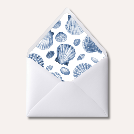 Envelope Liner: Blue Shells